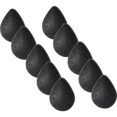 Pursonic Natural Wood Charcoal Konjac Sponge 10-pack In Multicolor