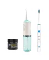 Pursonic Oral Care Power Bundle: Usb Rechargeable Water Flosser, Electric Toothbrush, And Charcoal Teeth Whit