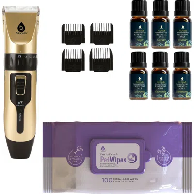 Pursonic Pet Trimmer, 6 Oils & Lavender Wipes Set In Multi