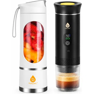 Pursonic Portable Juicer & Blender Cup + 3-in-1 Portable Espresso & Coffee Machine In Multicolor
