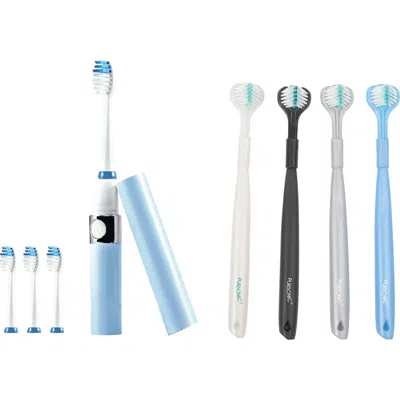 Pursonic Portable Sonic Toothbrush With Travel Case & 360° Toothbrush Set In Multi