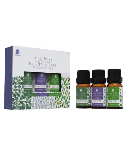 Pursonic 100% Pure Essential Oils 3 Pack 10 ml Eucalyptus,lavender,tea Tree