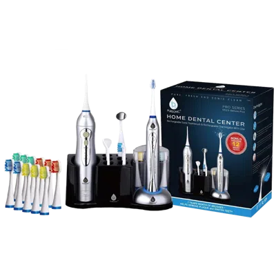 Pursonic Rechargeable Electric Toothbrush & Rechargeable Water Flosser In Transparent
