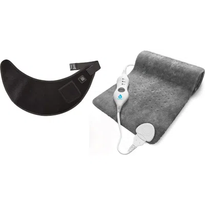 Pursonic Red Light Therapy Neck Wrap And Fast-heating Full Body Heating Pad In Black