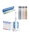 Pursonic Ret200 Oscillating Electric Rechargeable Toothbrush, Eco-friendly Cedarwood Toothbrushes (6 Pack), P In White