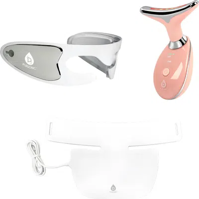 Pursonic Total Led Light Therapy System Eye Mask, Multi-function Device & Neck Plate In Neutral