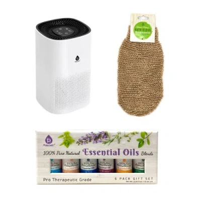 Pursonic True Hepa Air Purifier, Essential Oil Wellness Blends, And Sisal Hemp Bath Gloves In Multi