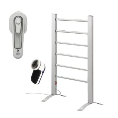 Pursonic Ultimate Laundry & Fabric Care Bundle Mini Iron, Fabric Shaver & Electric Towel Warmer In White