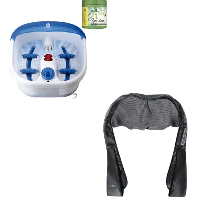 Pursonic Ultimate Recovery Bundle  3d Shiatsu Back Massager & Heated Foot Spa In Multi