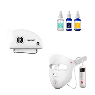 Pursonic Ultimate Skincare System 3d Led Face Mask, 7-in-1 Facial Device & Serum Trio In White