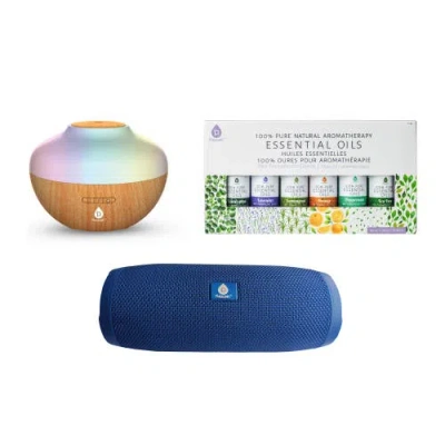 Pursonic Ultrasonic Diffuser, 360° Speaker, & Essential Oils Set In Multi
