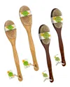 Pursonic Unisex Bath Body Brush With Long Bamboo Handle