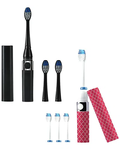 PURSONIC PURSONIC UNISEX BLACK & PINK PORTABLE SONIC TOOTHBRUSH BUNDLE