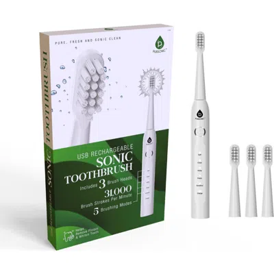Pursonic Usb Rechargeable Electric Toothbrush - Advanced Cleaning For A Healthier Smile In White