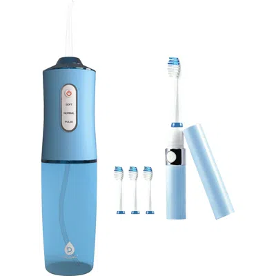 Pursonic Water Flosser & Portable Sonic Toothbrush Oral Care Bundle In Blue