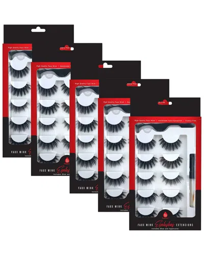 Pursonic Women's 5pk Faux Mink Style False Eyelashes Bundle
