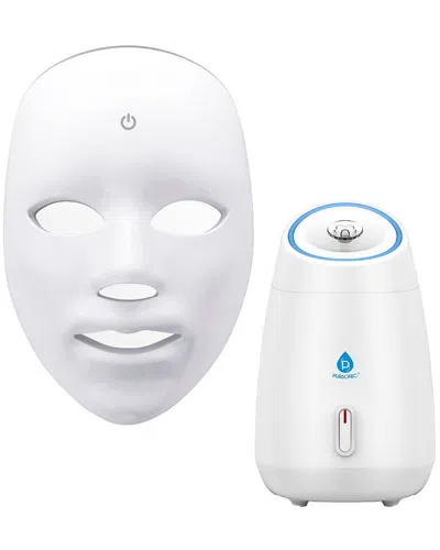Pursonic Women's 7-in-1 Led Light Therapy Face Mask & Facial Steamer In White