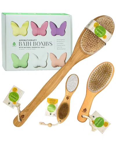 Pursonic Women's Aromatherapy Bath Bombs & Bamboo Spa Brush Bundle