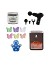 Pursonic At-home Spa Essentials Coffee Scrub, Himalayan Salt Lamp Diffuser, Massage Gun, Bath Bombs,