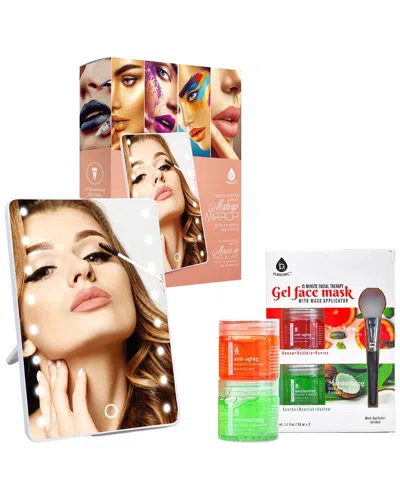 Pursonic Women's Touchscreen Led Vanity Mirror And Luxurious Gel & Mud Face Mask Set In Multi