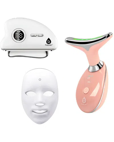 Pursonic Women's Ultimate 7-in-1 Led Light Therapy Skincare Bundle