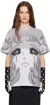 Pushbutton Black & White Pixel Crying Girl T-shirt In Pixel Crying Girl