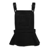 Pushbutton Black Flared Hem Overall In Black