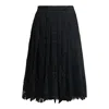 Pushbutton Black Front Pleated Skort In Black