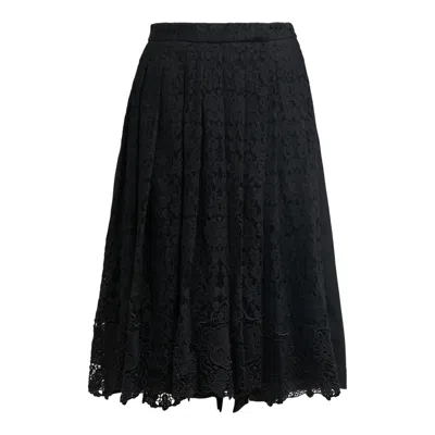 Pushbutton Black Front Pleated Skort