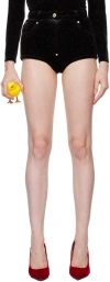 Pushbutton Black Micro Shorts In Black