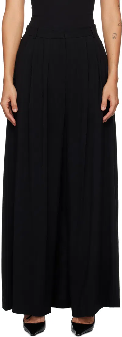 Pushbutton Black Pleats Front Wide Skort