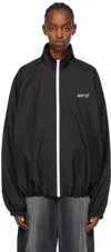 Pushbutton Black Raglan Jacket In Black