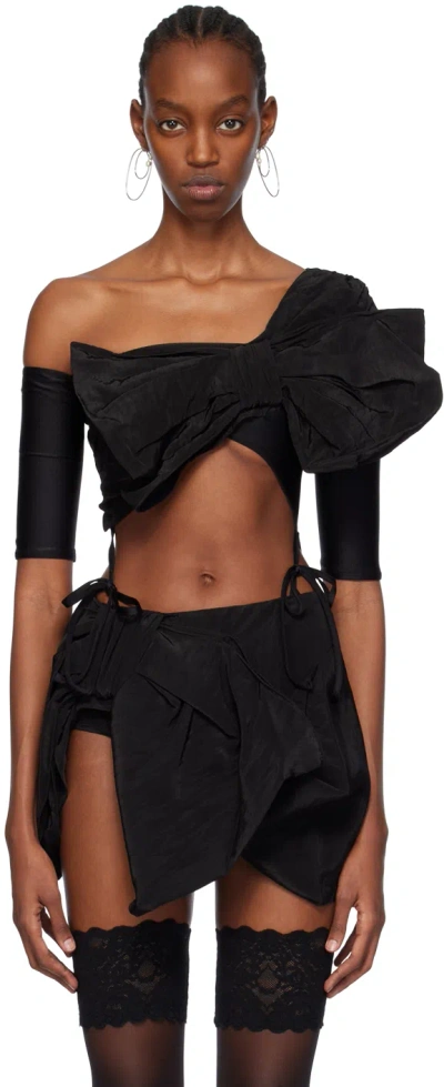 Pushbutton Black Ribbon Bodysuit