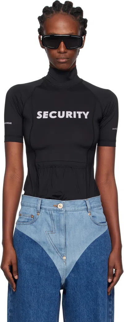 Pushbutton Black 'security' Pocket Turtleneck
