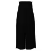 Pushbutton Black Side Folded Wide Pants In Black