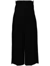 Pushbutton Black Side Folded Wide Trousers In Black