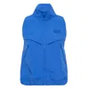 Pushbutton Blue Cropped Sleeveless Windbreaker In Blue