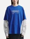 Pushbutton Blue Hybrid Layered Top In Blue