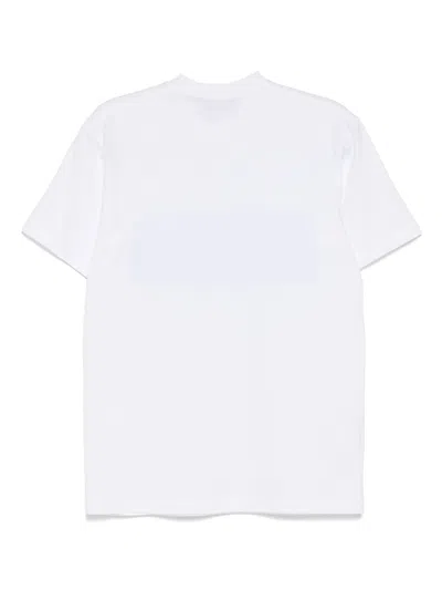 Pushbutton Blue Logo Printed T-shirt In White