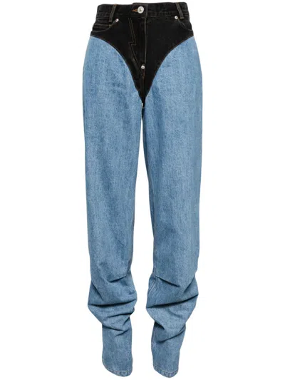 Pushbutton Blue-panty Tapered Jeans In Blau