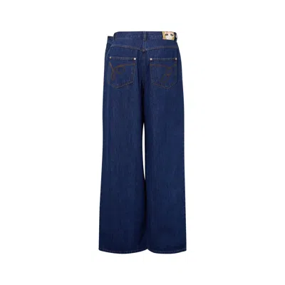 Pushbutton Blue Side Folded Jeans