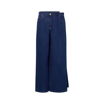 Pushbutton Blue Side Folded Jeans