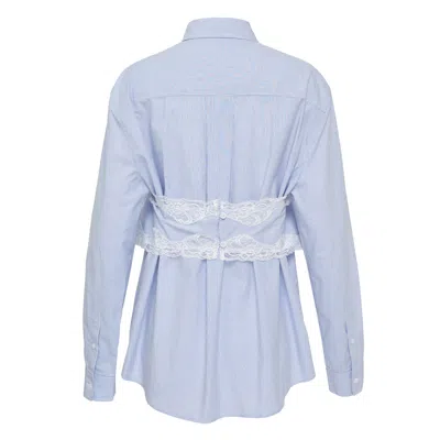 Pushbutton Blue Stripe Slip Layered Shirt