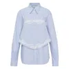 Pushbutton Blue Stripe Slip Layered Shirt In Blue