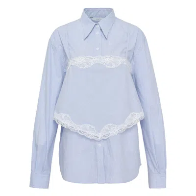 Pushbutton Blue Stripe Slip Layered Shirt