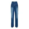 Pushbutton Blue Trouser Re-puzzled Jeans In Blue