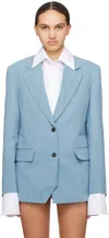Pushbutton Pink Two-button Blazer In Blue
