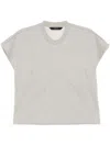 Pushbutton Gray Bra Point Sleeveless Jersey T-shirt In 灰色