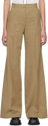 Pushbutton Brown Wide-legs Trousers In Brown