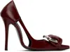 Pushbutton Burgundy Coin Purse Pointy Heels In Wine